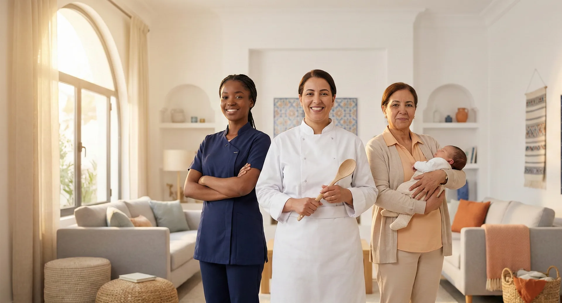 Aide à domicile vérifiée à Casablanca — femme de ménage et nounou professionnelles au Maroc